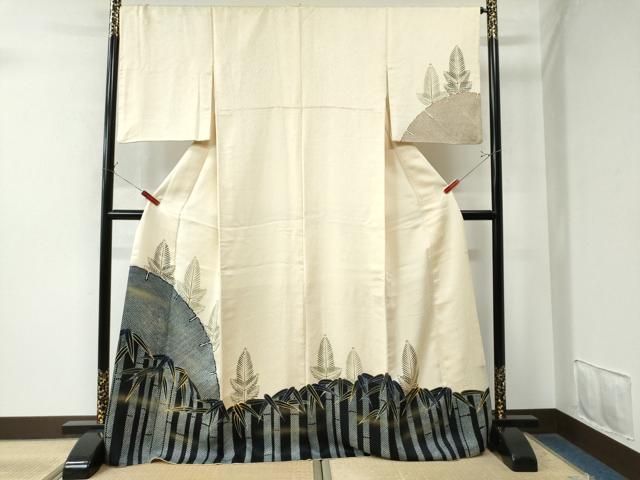 平和屋着物●訪問着　笹竹鹿の子松文　金彩　ロング丈　正絹　逸品　CAAW8372yc