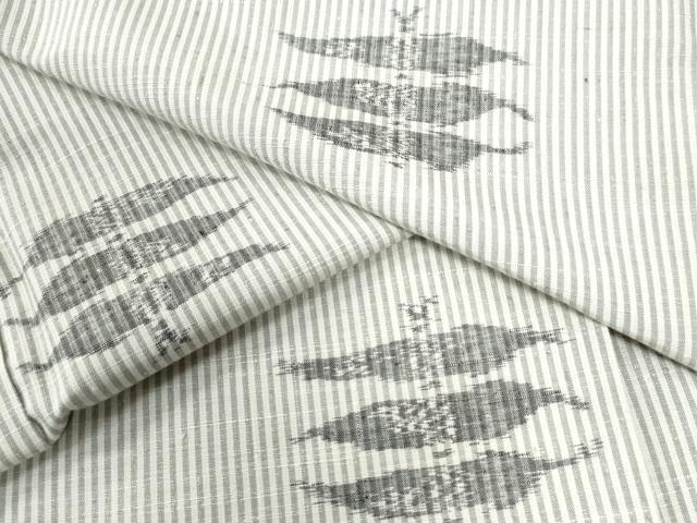 平和屋着物●上質な紬　成り物　縞　ロング丈　正絹　逸品　CAAW8389yc