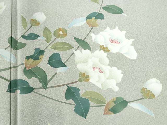 平和屋着物●京加賀糸目友禅作家　山崎巌　訪問着　枝花文　正絹　逸品　CAAW8391yc 平和屋着物○京加賀糸目友禅作家 山崎巌 訪問着 枝花文