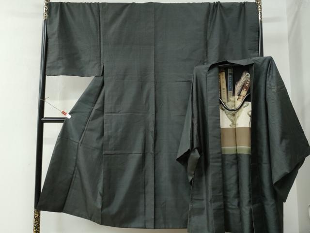 平和屋着物●男性　本場大島紬　アンサンブル　吉祥文　キングサイズ　正絹　逸品　CAAW8401yc