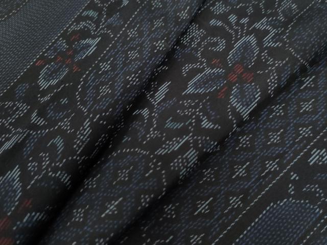 平和屋着物●本場大島紬　エ霞吉祥花唐草文　やまと誂製　正絹　逸品　未使用　CAAW8446yc