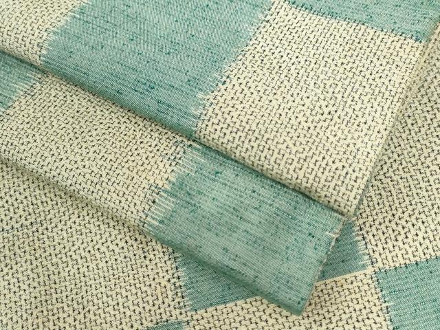 平和屋着物●上質な紬　市松文様　正絹　逸品　CAAW8457yc