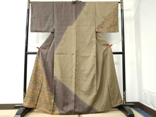 平和屋着物●訪問着　横段吉祥花文　金彩　正絹　逸品　CAAW8465yc