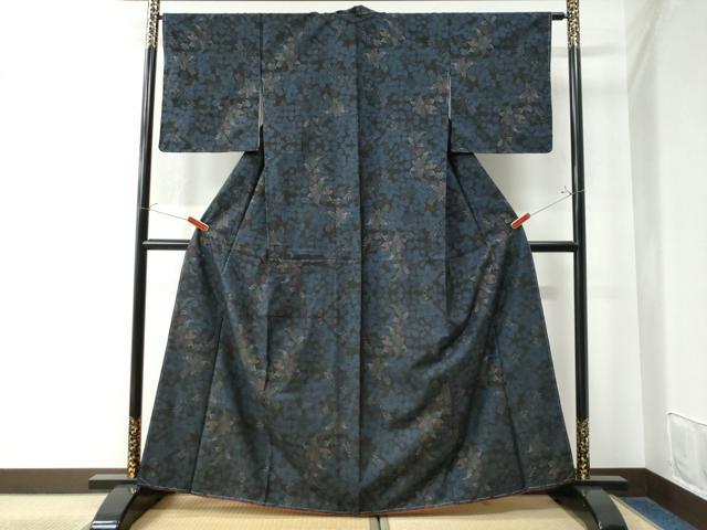 平和屋着物●本場大島紬　9マルキ　枝花文　正絹　逸品　未使用　CAAW8466yc 平和屋着物○本場大島紬 9マルキ 枝花文 正絹 逸品 未使用 CAAW8466yc