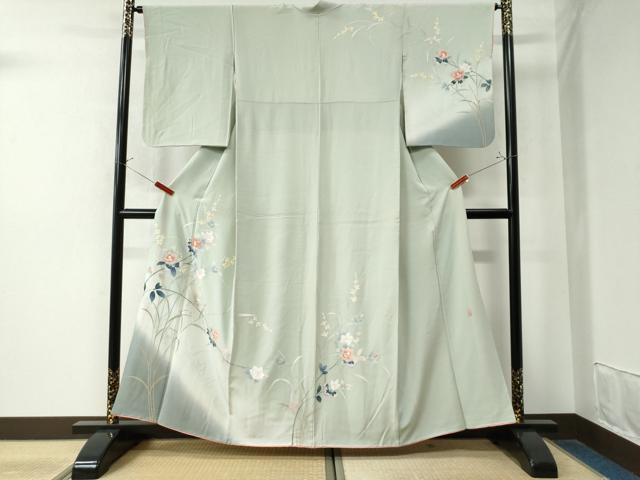 平和屋着物●訪問着　友禅　作家物　枝花文　暈し染め　正絹　逸品　CAAW8468yc