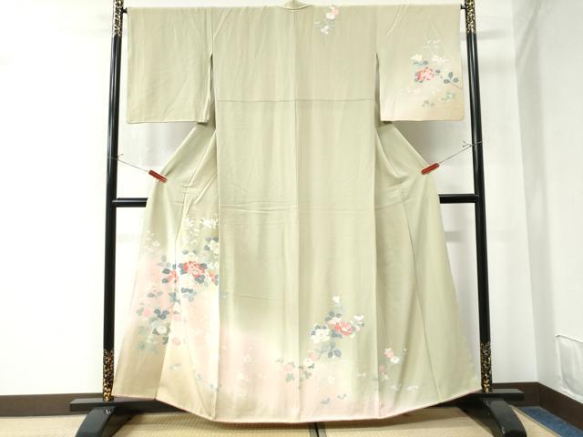 平和屋着物●訪問着　枝花文　暈し染め　金彩　正絹　逸品　CAAW8482yc