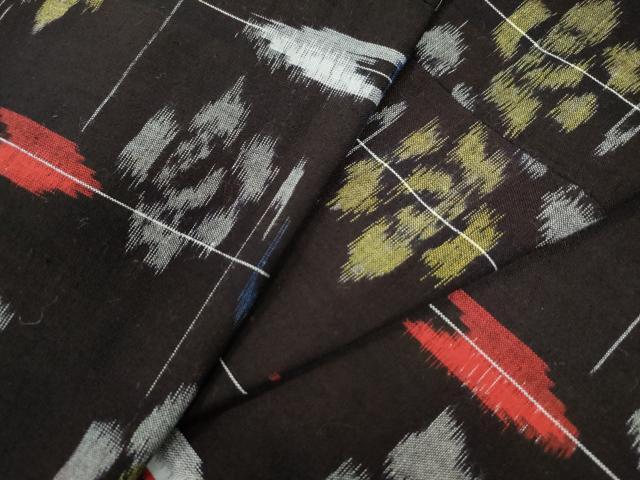 平和屋着物●久留米絣　単衣　矢羽花文　綿　逸品　CAAW8494yc