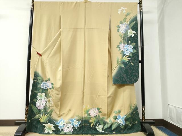 平和屋着物●豪華振袖　螺鈿　紫陽花　百合　暈し染め　金彩　正絹　逸品　CAAW8518yc