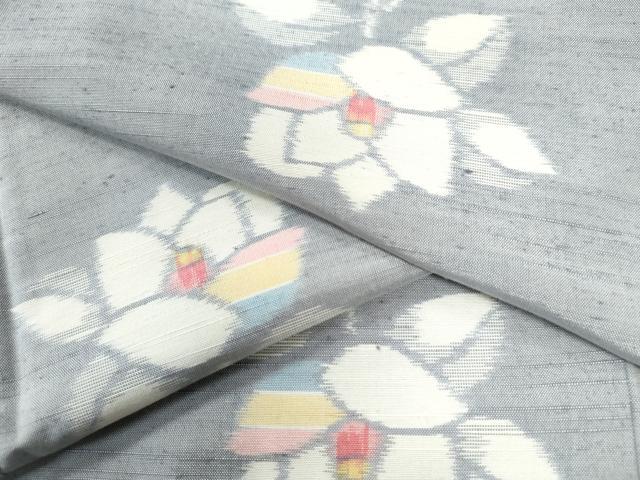 平和屋着物●上質な紬　枝椿　ロング丈　正絹　逸品　未使用　CAAW8523yc