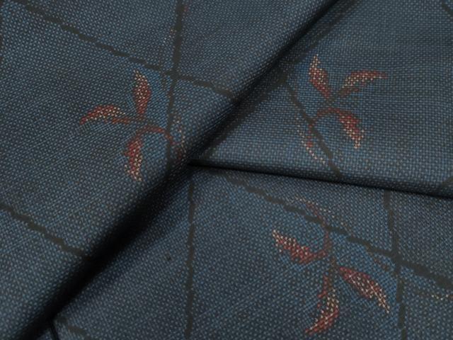 平和屋着物●本場大島紬　7マルキ　菱枝葉文　鈴乃屋扱い　ロング丈　正絹　逸品　CAAW8535yc