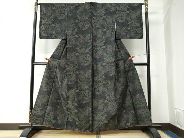 平和屋着物●本場大島紬　御所解文　正絹　逸品　CAAW8542yc 平和屋着物○本場大島紬 御所解文 正絹 逸品 CAAW8542yc