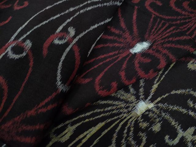 平和屋着物●久留米絣　単衣　乱菊　綿　逸品　CAAW8570yc