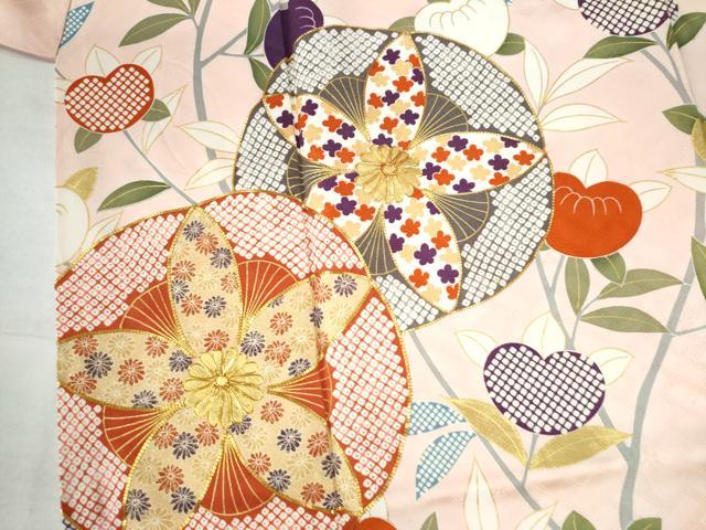 平和屋着物○豪華振袖 駒刺繍 枝橘花文 金彩 正絹 逸品 CAAW8583yc