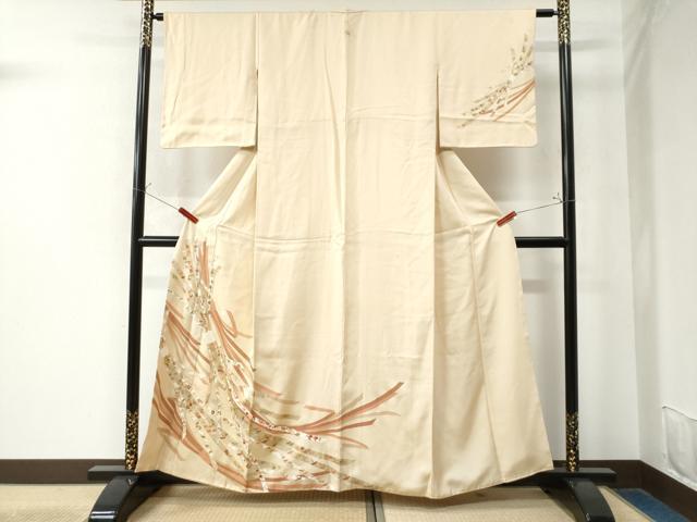 平和屋着物●訪問着　束ね熨斗飛鶴吉祥花文　金彩　正絹　逸品　CAAW8590yc