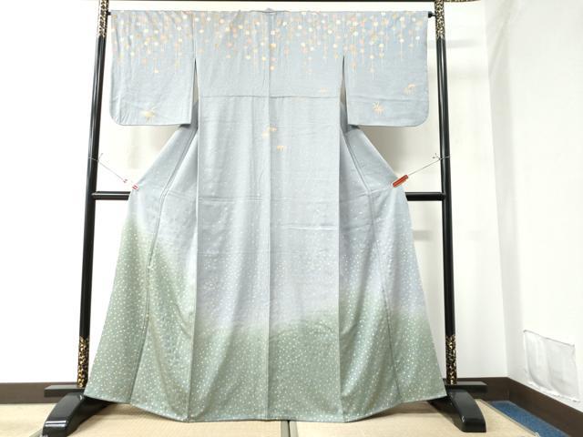 平和屋着物●訪問着　箔散らし　枝桜文　暈し染め　金彩　正絹　逸品　CAAW8596yc