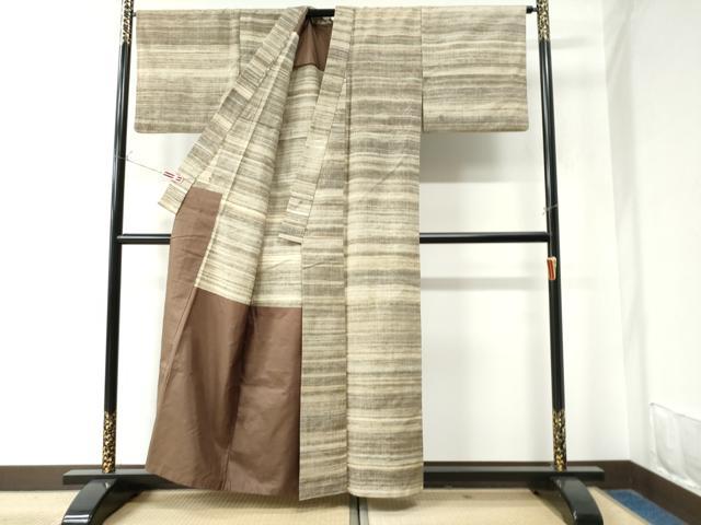 平和屋着物●インド・アッサム　野蚕糸　手織　ムガシルク　胴抜き仕立て　霞文　正絹　逸品　CAAW8604yc 平和屋着物○インド・アッサム 野蚕糸 手織 ムガシルク 胴抜き仕立て