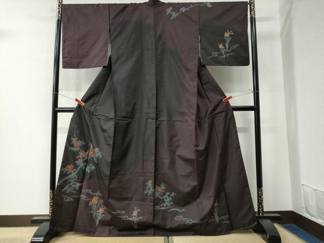 平和屋着物●訪問着　本場染大島紬　枝椿　正絹　逸品　未使用　CAAW8615yc