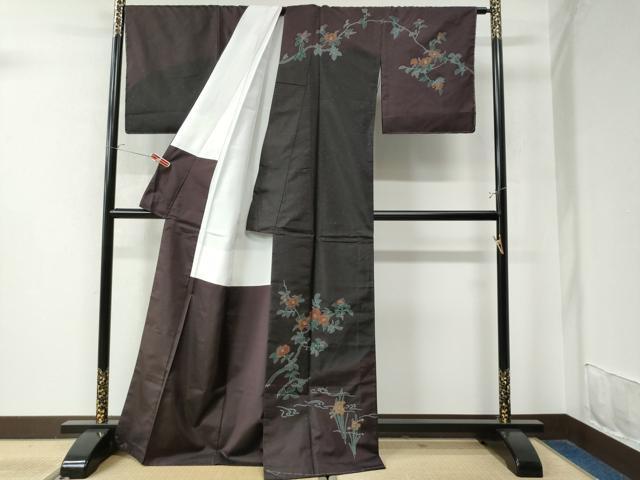平和屋着物●訪問着　本場染大島紬　枝椿　正絹　逸品　未使用　CAAW8615yc 平和屋着物○訪問着 本場染大島紬 枝椿 正絹 逸品 未使用 CAAW8615yc
