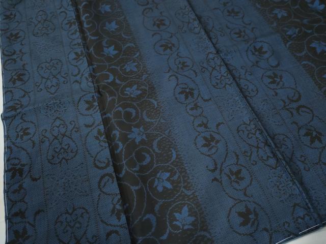 平和屋着物○本場大島紬 9マルキ 更紗花唐草文 やまと誂製 正絹