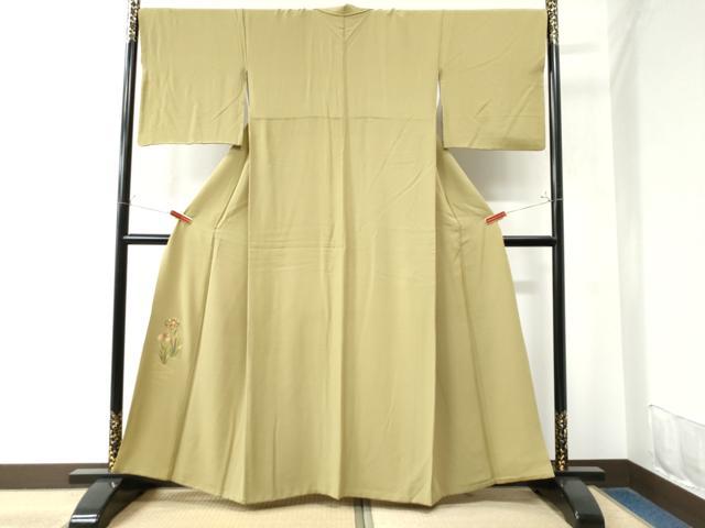 平和屋着物●色留訪問着　杜若　青朽葉色　金彩　正絹　逸品　CAAW8636yc