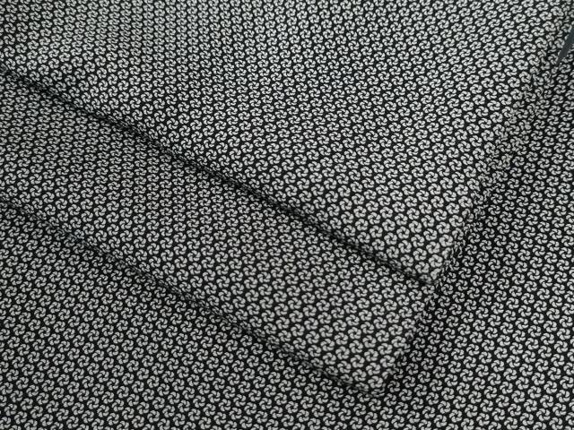 平和屋着物●江戸小紋　ねじ花文　黒地　正絹　逸品　CAAW8638yc