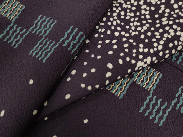 平和屋着物●上質な小紋　変わり市松霰文　金彩　鬼しぼ縮緬　正絹　逸品　未使用　CAAW8666yc