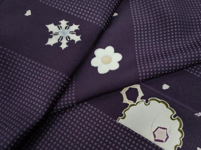平和屋着物●上質な小紋　雪華雪輪舞花間道　角通し　正絹　逸品　CAAW8670yc