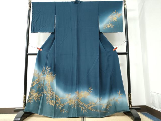 平和屋着物●訪問着　枝花文　暈し染め　金彩　正絹　逸品　未使用　CAAW8672yc