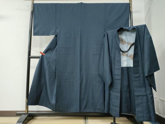 平和屋着物●男性　紬　アンサンブル　100亀甲　総詰め　正絹　逸品　CAAW8681yc