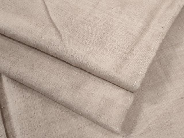 平和屋着物●本場結城紬　重要無形文化財　色無地　薄柿色　正絹　逸品　未使用　CAAW8720yc