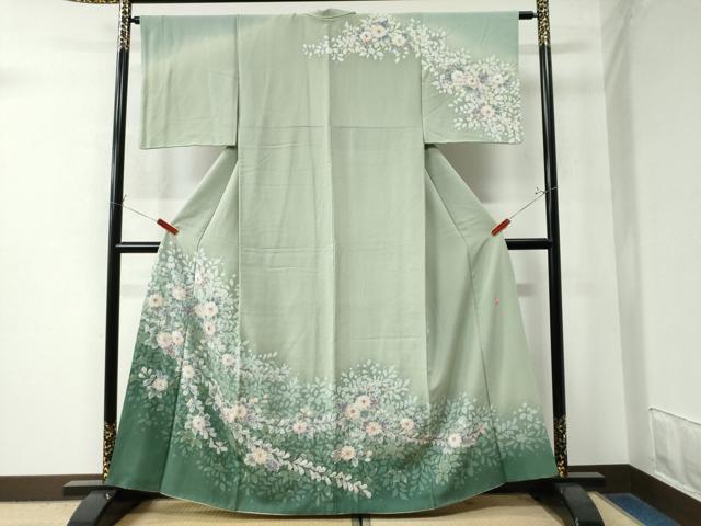 平和屋着物●訪問着　作家物　辻が花　手描き　暈し染め　金彩　正絹　逸品　CAAW8733yc