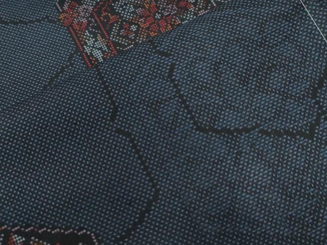 平和屋着物○本場大島紬 9マルキ 亀甲重ね花文 水間織物謹製