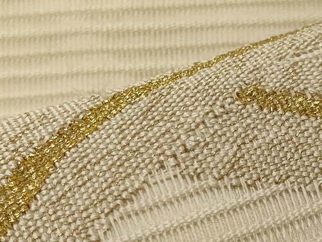 平和屋着物＊夏物 太鼓柄袋帯 絽綴れ 芝文 金糸 正絹 逸品 CAAW8916oy