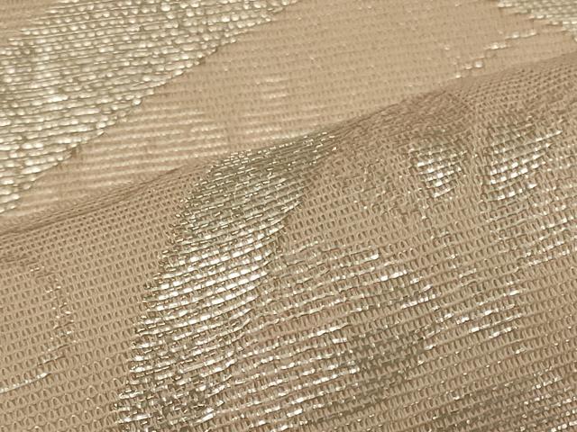 平和屋着物＊夏物 六通柄袋帯 芝草葉文 銀糸 正絹 逸品 CAAW8918oy