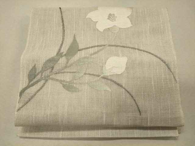 平和屋着物＊夏物　八寸名古屋帯　草花文　正絹　逸品　CAAW8921oy