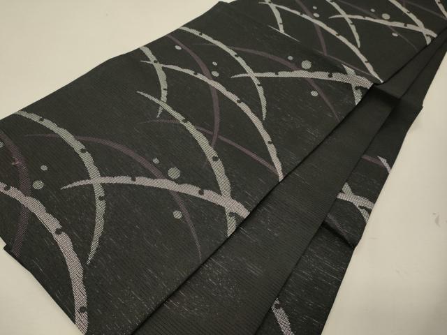 平和屋着物＊夏物 六通柄 京袋帯 雪芝文 黒地 化繊 CAAW8934oy