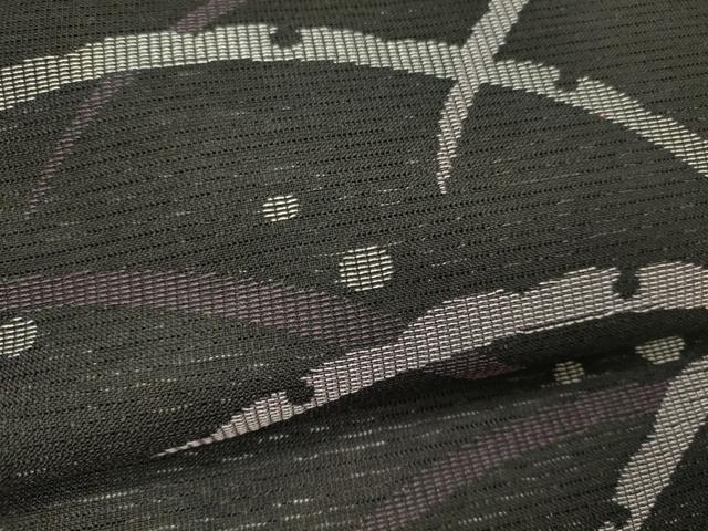 平和屋着物＊夏物 六通柄 京袋帯 雪芝文 黒地 化繊 CAAW8934oy