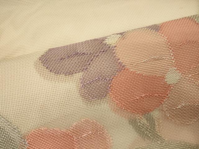 平和屋着物＊夏物 太鼓柄袋帯 草花文 正絹 逸品 CAAW8957oy