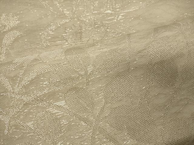 平和屋着物＊夏物 六通柄 京袋帯 草花文 銀糸 正絹 逸品 CAAW8959oy