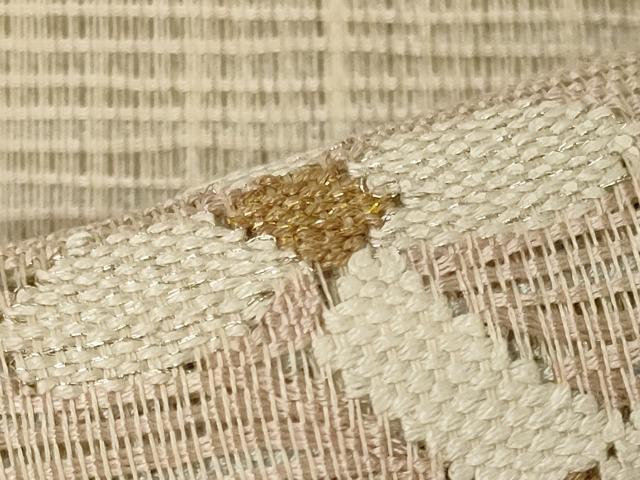 平和屋着物＊夏物　八寸名古屋帯　草花文　金銀糸　正絹　逸品　CAAW8974oy 平和屋着物＊夏物 八寸名古屋帯 草花文 金銀糸 正絹 逸品 CAAW8974oy