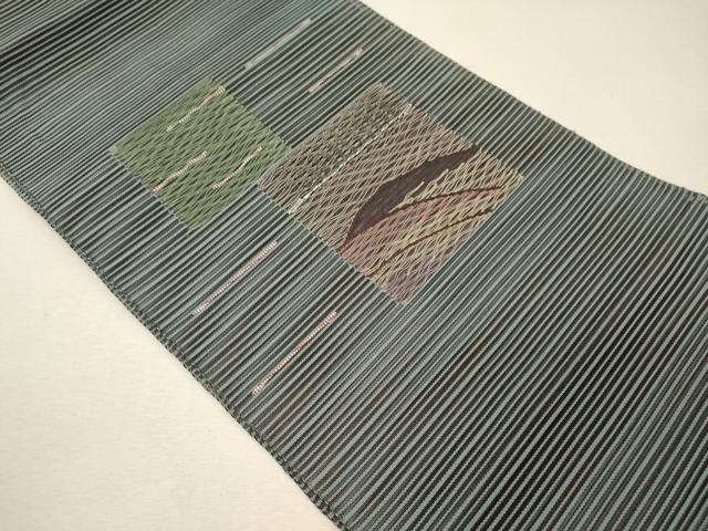 平和屋着物＊夏物　八寸名古屋帯　幾何学文　正絹　逸品　CAAW8985oy 平和屋着物＊夏物 八寸名古屋帯 幾何学文 正絹 逸品 CAAW8985oyの通販