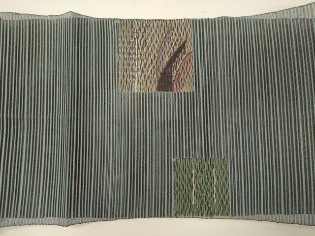 平和屋着物＊夏物　八寸名古屋帯　幾何学文　正絹　逸品　CAAW8985oy 平和屋着物＊夏物 八寸名古屋帯 幾何学文 正絹 逸品 CAAW8985oyの通販
