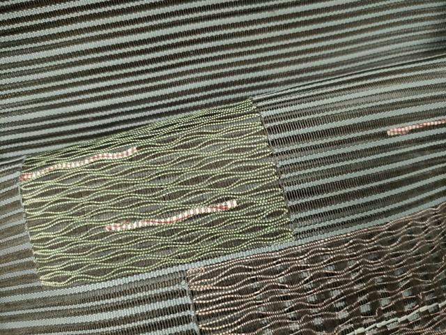 平和屋着物＊夏物　八寸名古屋帯　幾何学文　正絹　逸品　CAAW8985oy 平和屋着物＊夏物 八寸名古屋帯 幾何学文 正絹 逸品 CAAW8985oyの通販