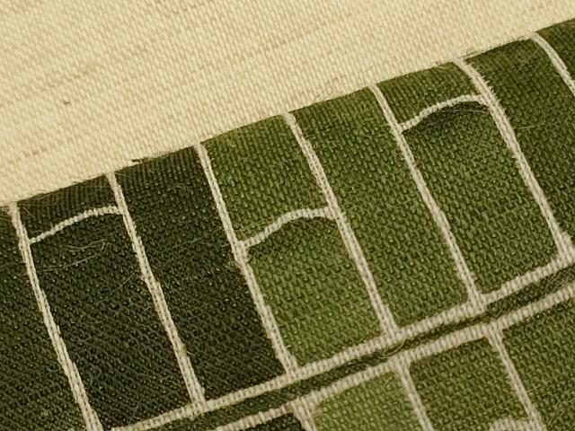 平和屋着物＊夏物　九寸名古屋帯　竹垣文　麻　逸品　CAAW9002oy 平和屋着物＊夏物 九寸名古屋帯 竹垣文 麻 逸品 CAAW9002oy