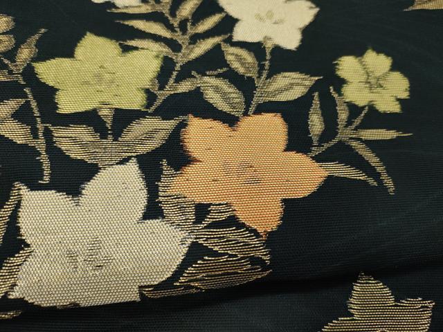 平和屋着物＊夏物 六通柄袋帯 草花文 金糸 正絹 逸品 CAAW9037oy