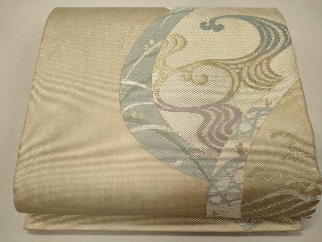 平和屋着物＊夏物　六通柄袋帯　立波芝草文　金銀糸　正絹　逸品　CAAW9046oy