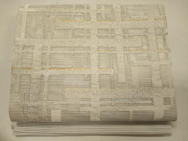 平和屋着物＊夏物　太鼓柄袋帯　絽綴れ　幾何学文　金銀糸　正絹　逸品　CAAW9061oy