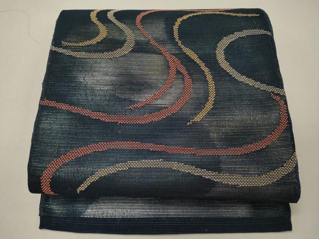 平和屋着物＊夏物　太鼓柄　本袋帯　流線文　正絹　逸品　CAAW9071oy