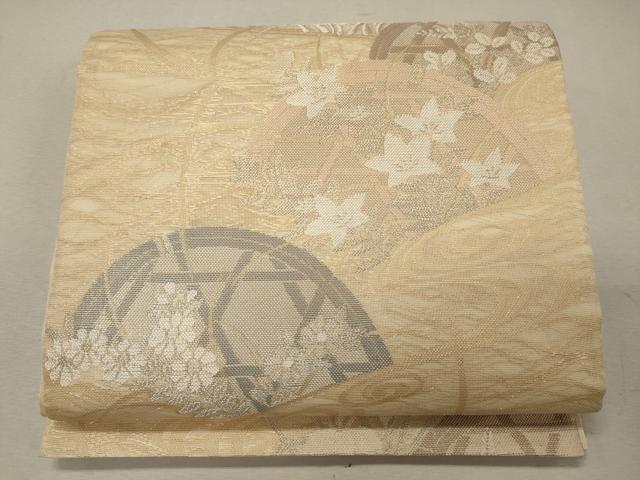 平和屋着物＊夏物　六通柄袋帯　籬流水花文　金銀糸　正絹　逸品　CAAW9081oy