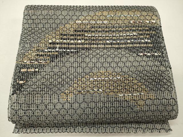 平和屋着物＊夏物　八寸名古屋帯　羅　幾何学文　正絹　逸品　未使用　CAAW9092oy